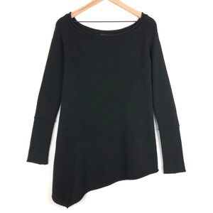 Donna Karan New York Black Label Cashmere Blend Asymmetrical Sweater Sz S Black